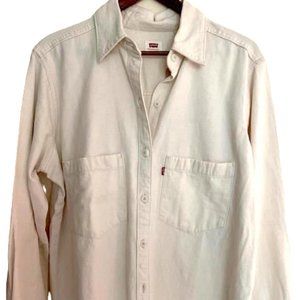 Levi's Women's Relaxed Shirt, White Smoke Size M, NEW WITH TAGS